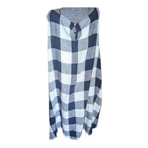 AVA & VIV Navy Gingham Sleeveless Dress 3X